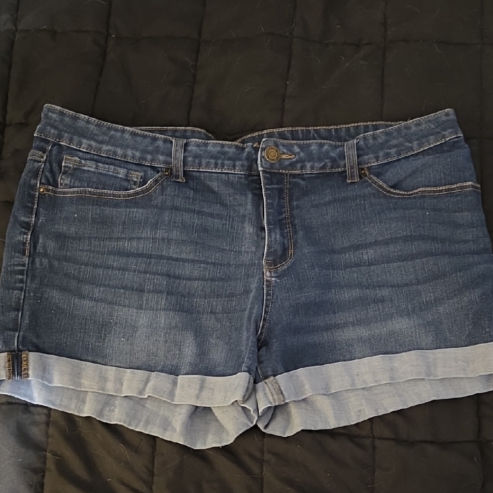 EUC Time and Tru Dark Blue Jean Shorts